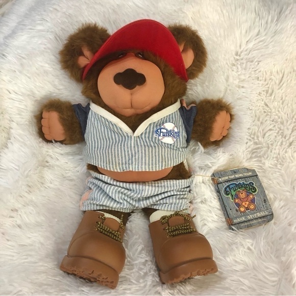 Furskins Teddy Bear Xavier Roberts Baseball Player “Hank Furskins” Vintage 1987 - Picture 1 of 15